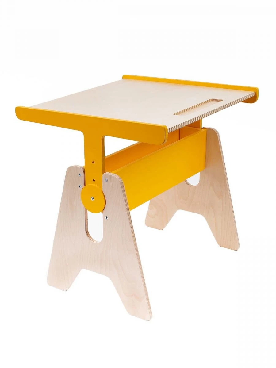 Adjustable Single Student Desk in Yellow