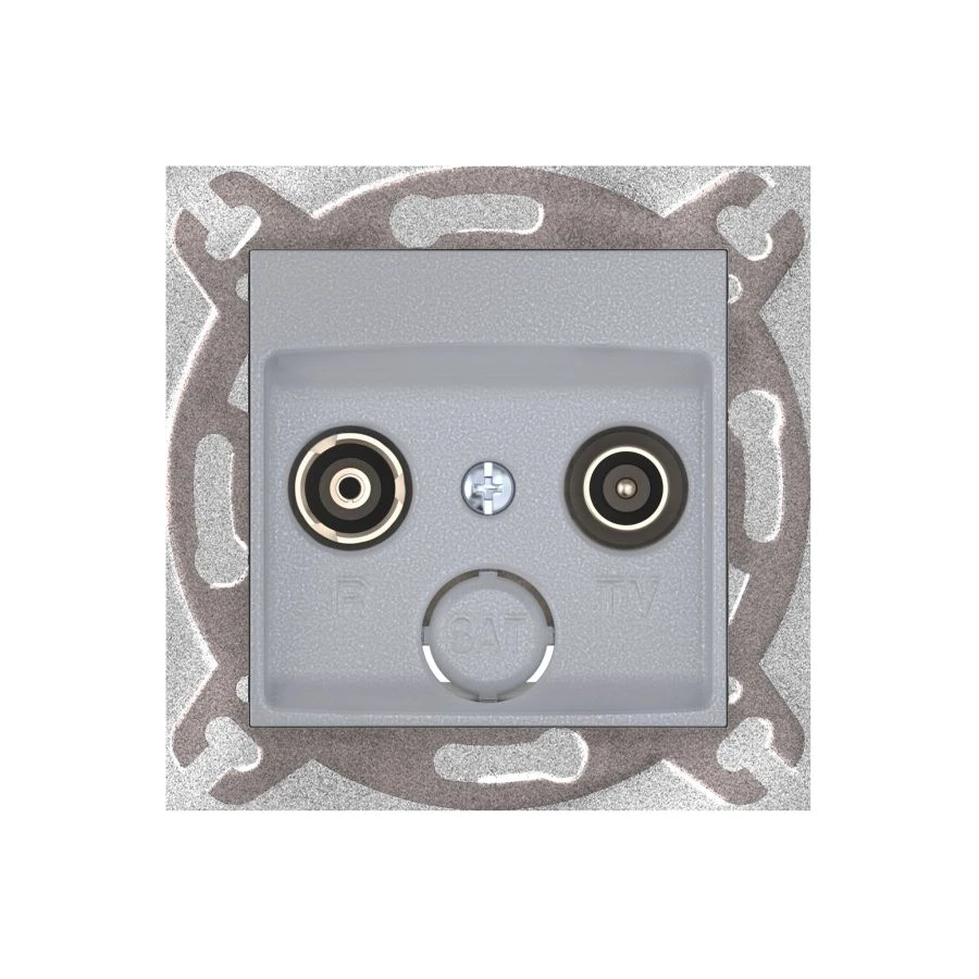 Caduceus Aling Prestige Hidden Installation TV/FM Socket, Silver, Art. 6012Z.S