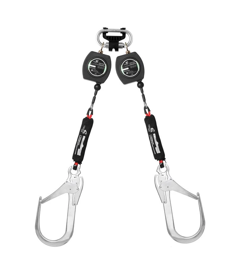 Dual-Arm Fall Protection Device "HB-02 Cable" with Carabiner