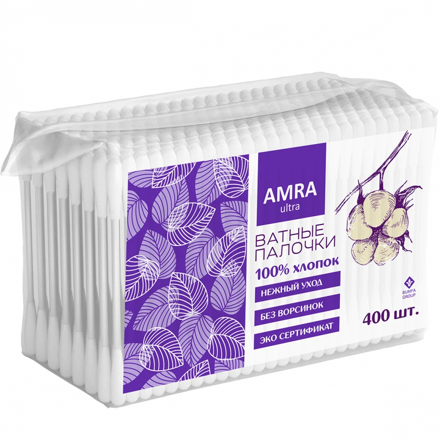 Cotton Swabs for Hygiene and Cosmetic Use - Pack of 400 AMRA