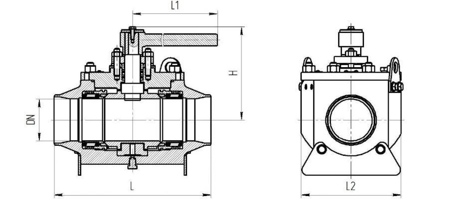 Welded Ball Valve KSHV DN 50-250 PN 1.6-16 MPa