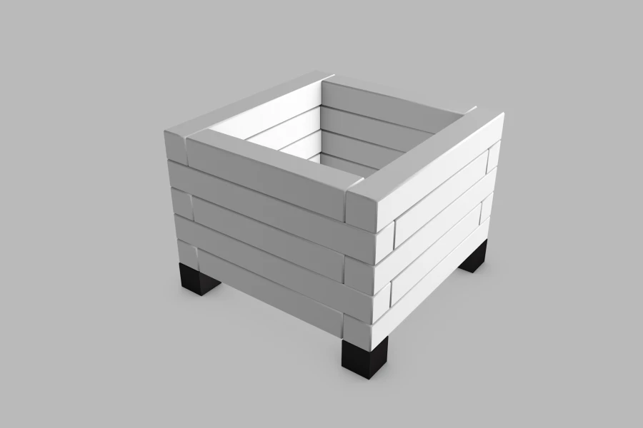 Polymer Sand Composite Planter on Legs Without Reservoir