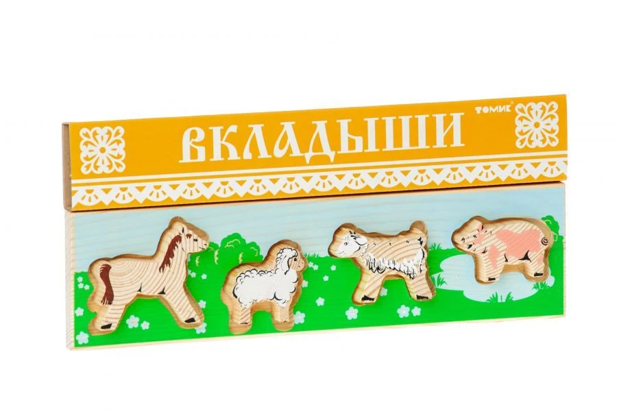 Wooden Animal Puzzle Board "Meadow" (5 Pieces) Model 382-2