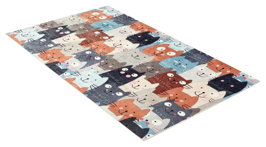 SHAHINTEX SILK PHOTOPRINT Cut-out Mat "Cats" 60x98 cm