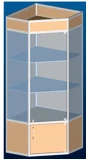 Corner Display Case 800x800x2000 mm