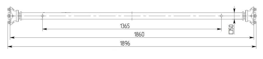 Trailer axle for category O1 - 817702.022-07.06.800