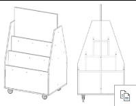 Mobile Double-Sided Exhibition Rack 800x656x1300 mm