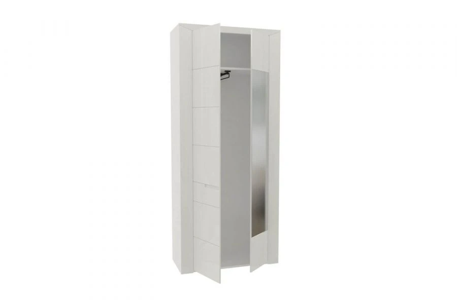 Two-Door Wardrobe with Glossy White Finish - Brii TYP 17