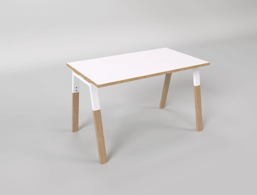 Elegant Direct Desk with Metal and Solid Wood Legs SR6-B