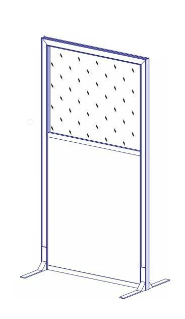 Mobile Partition TV-DPRM-6.15.01 with Glass and Profile