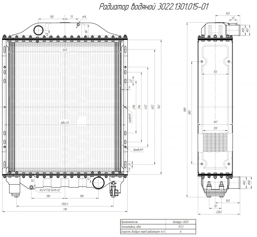 Water Radiator for Internal Combustion Engine 3022.1301.015-01
