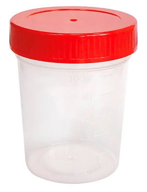 Sterile Polymer Container with Lid for Biological Material, 100 ml