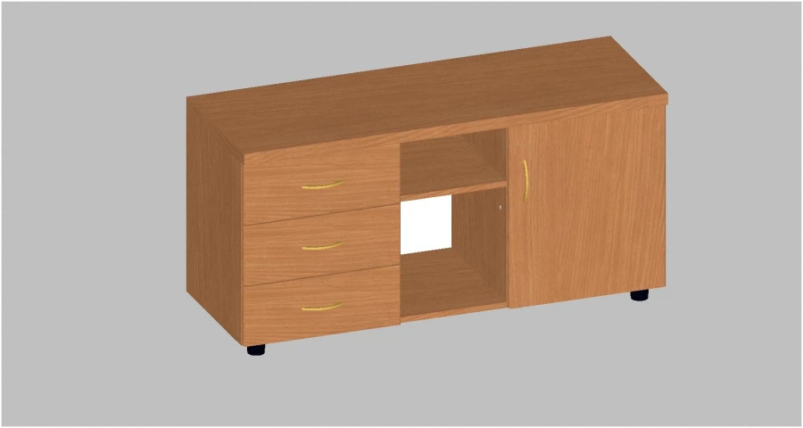 Office Equipment Cabinet with Drawers and Open Shelf, Art. U.06.04