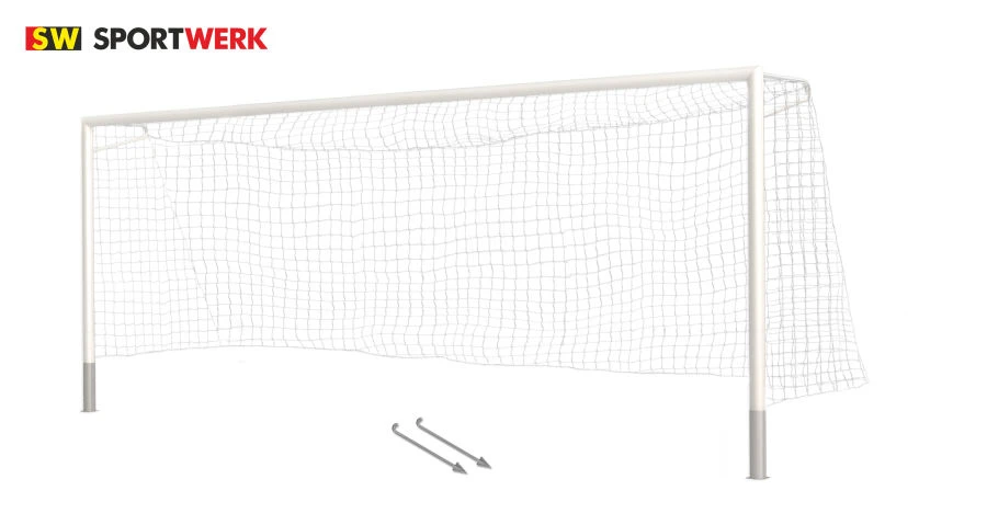 Aluminum Football Goals 7.32x2.44m with Embedded Socket System