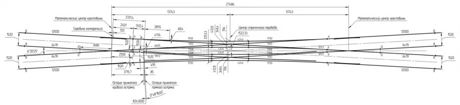 Double Cross Switch R65 Type 1/9 Model 1580.00.000-01