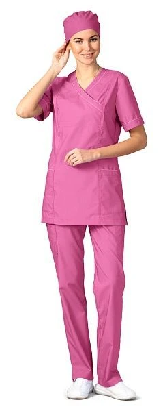 Women's Blouse with V-Neck and Side Pockets - Athena Model 3.810