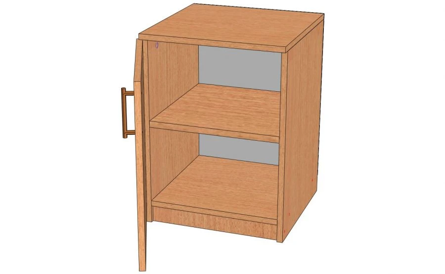 Stationary Cabinet with Shelf, Model TS-2