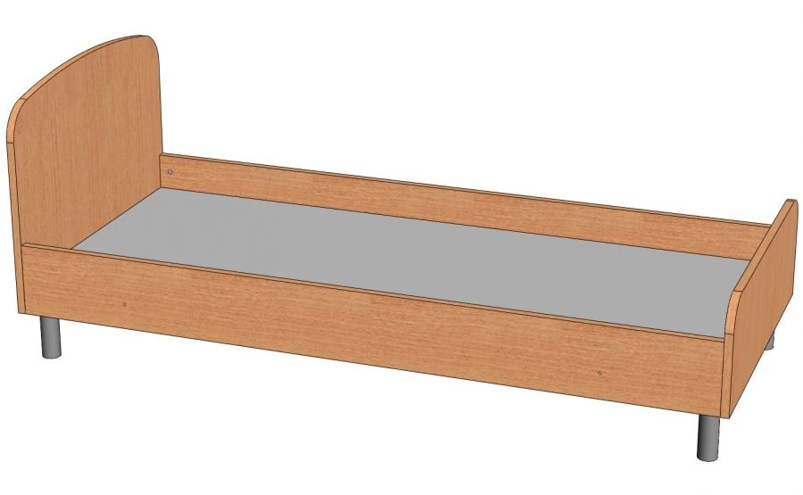 Single Bed with Metal Frame, Model KMK-1