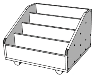 Wooden Preschool Furniture: Rolling Library Storage Box