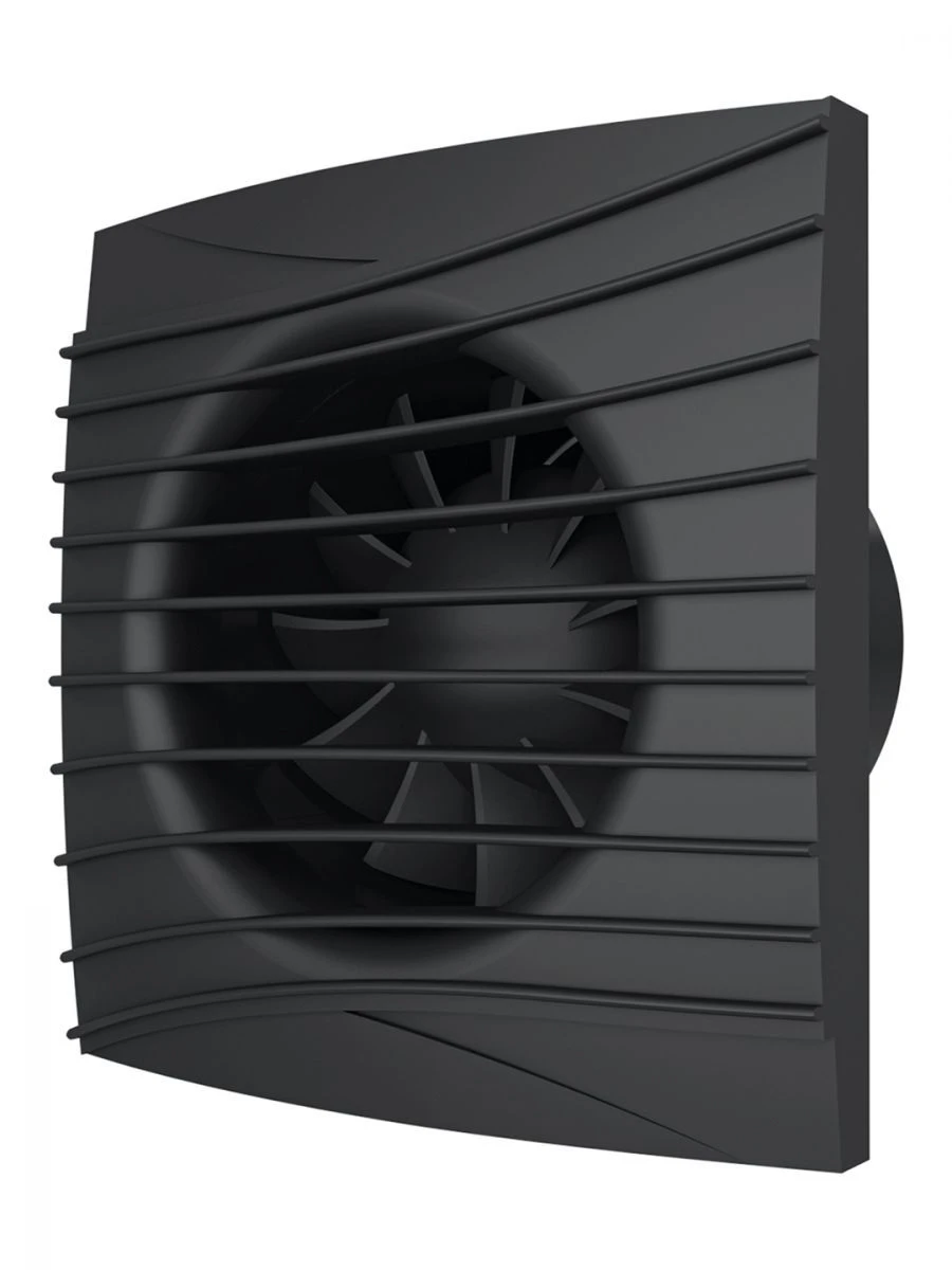 SILENT 5C Matt Black Exhaust Fan with Decorative Flap D125