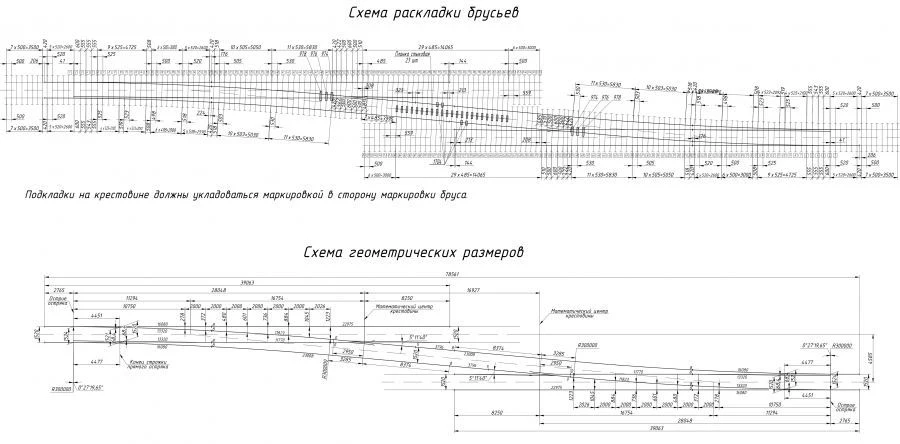 Single Turnout Type R65 Model 1/11 (Project 2728.00.000-10/11)