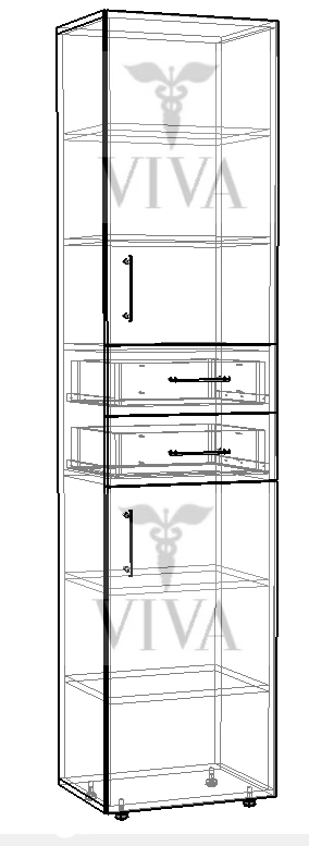 Tall Storage Cabinet with Doors and Drawers