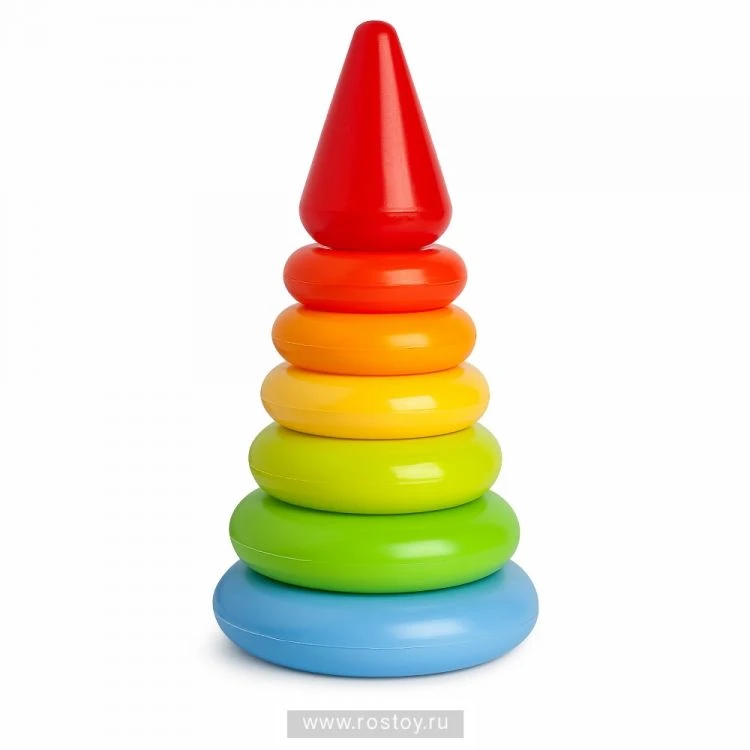 Classic Colorful Stacking Pyramid Toy - Pyramida Tsvetik