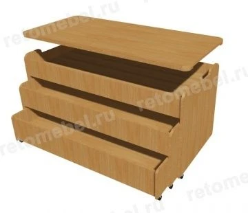 Triple Bunk Bed with Lid for Kids