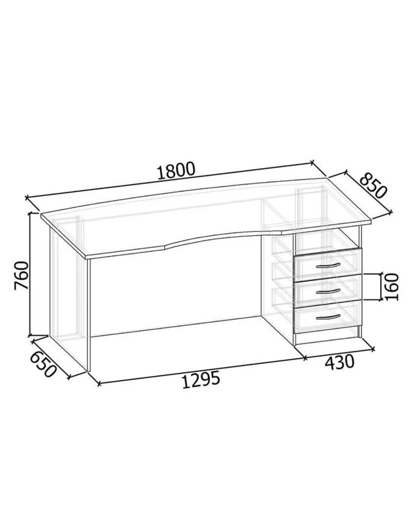Direct Writing Desk Model "Madlen OBST-2