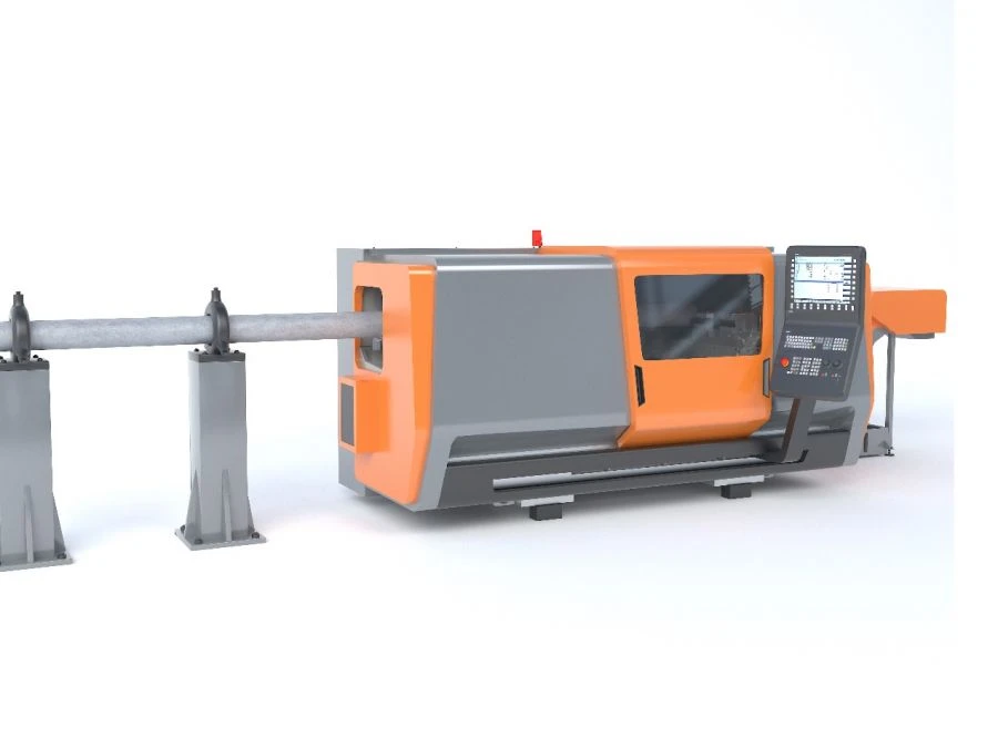 CNC Pipe Cutting Lathe Machine with Rolling Guides SAT700C08F3(T)