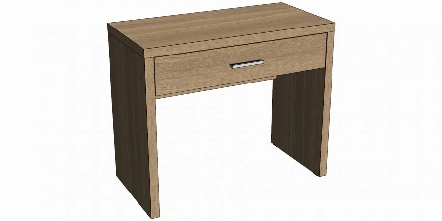 Rona Writing Desk with Drawer, 900x750x450mm (Chrome, Black)