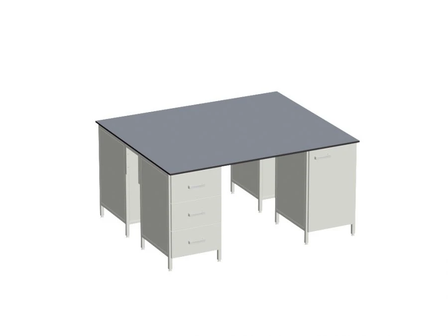 Metal Island Table with Support Cabinets - Model СО