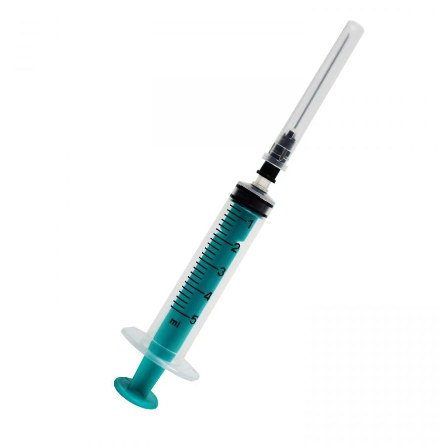 Sterile Disposable 3-Part Injection Syringes with Needles - 5 ml
