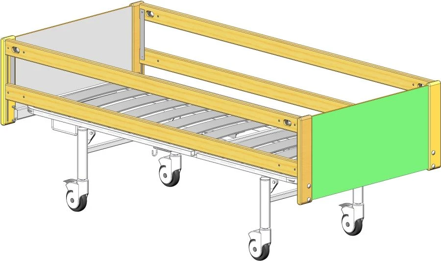 Hospital Bed with Headrest and Wheels for Patient Care KF0-01-MSK