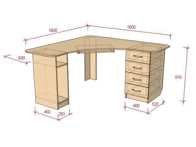 Ergonomic Office Desk for Document Work and Computer Use