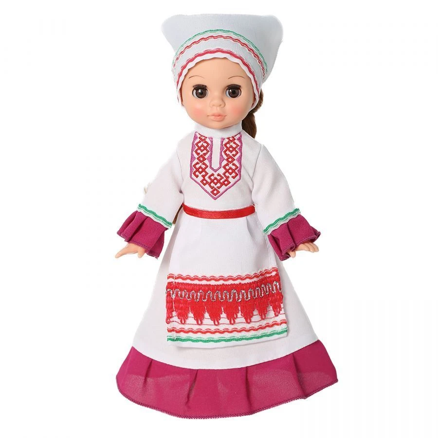 Plastic Doll Ely in Mari National Costume 30 cm, V3251