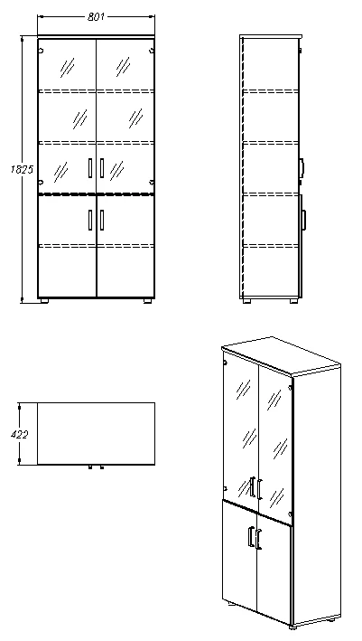 Storage Cabinet for Documents and Office Supplies, Model 406.80.183