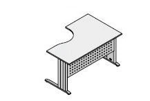 Ergonomic Left Office Desk on Metal Frame - Agat Furniture Set