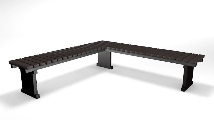 Corner Bench with Metal Frame
