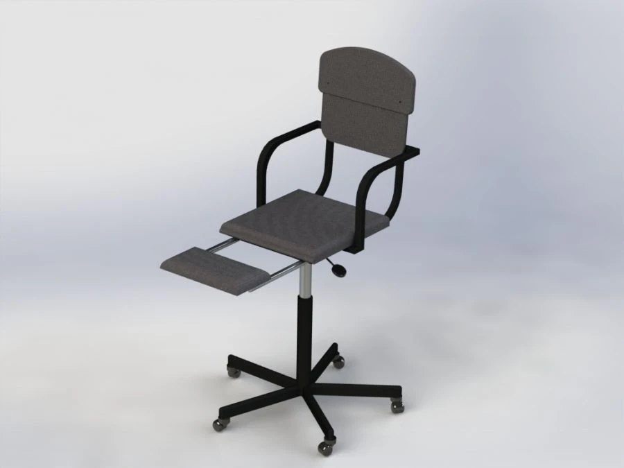 Custom Metal Chair with Armrests and Footrest