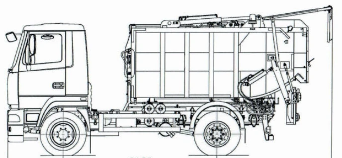 Rear-Loading Waste Collection Vehicle KO-440M8, Model KO-440M