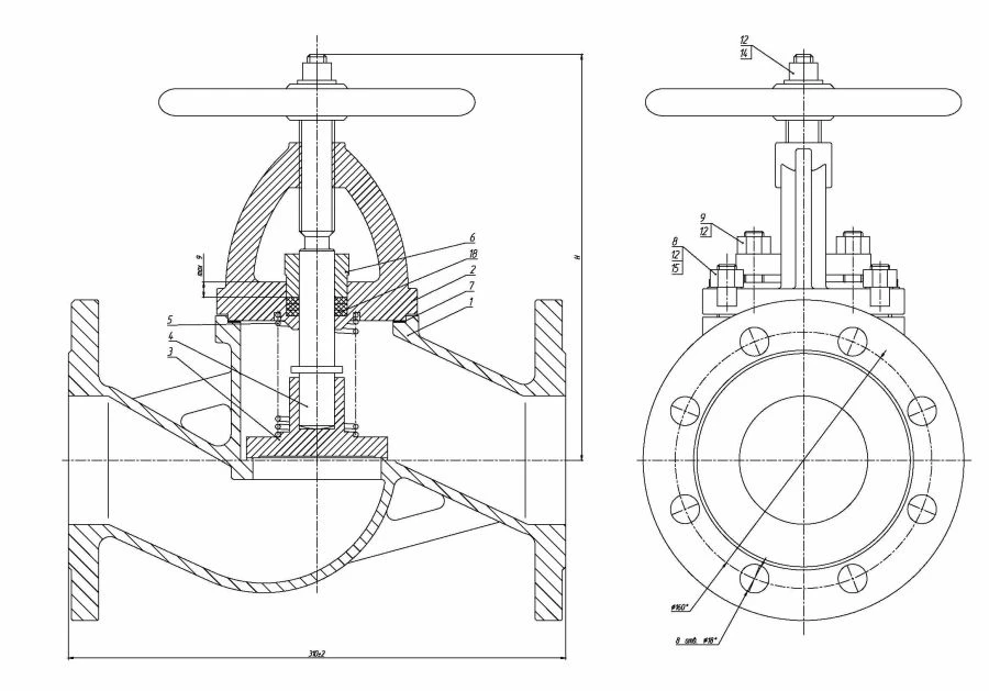 Flanged Non-Return Shut-Off Valve DN 80 PN 16 Series 458 (KMIА.491925.002)