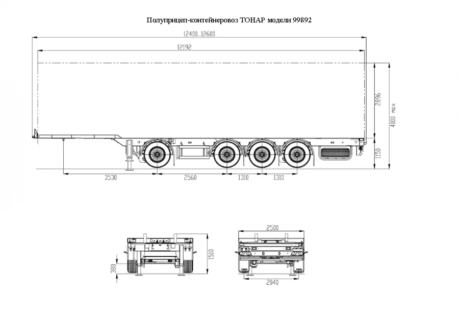 Tonar 99892 Semi-Trailer Container Carrier for ISO Containers