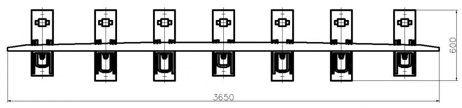 SP850 Profile Counter Rail with Complete Set of Supports and Fasteners (for SP Type R65 Model 1/9 Project 2769) MP380.00