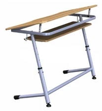 Adjustable Two-Seat Desk for Educational Institutions, Model PL-DUE4-6