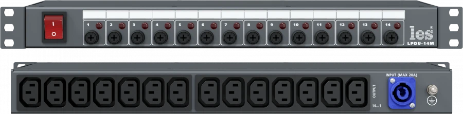 Power Distribution Unit with 14 Outputs and Fuse Protection LPDU-14M
