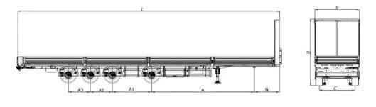 CTTM CARGOLINE 932240 Platform Semi-Trailer without Canopy