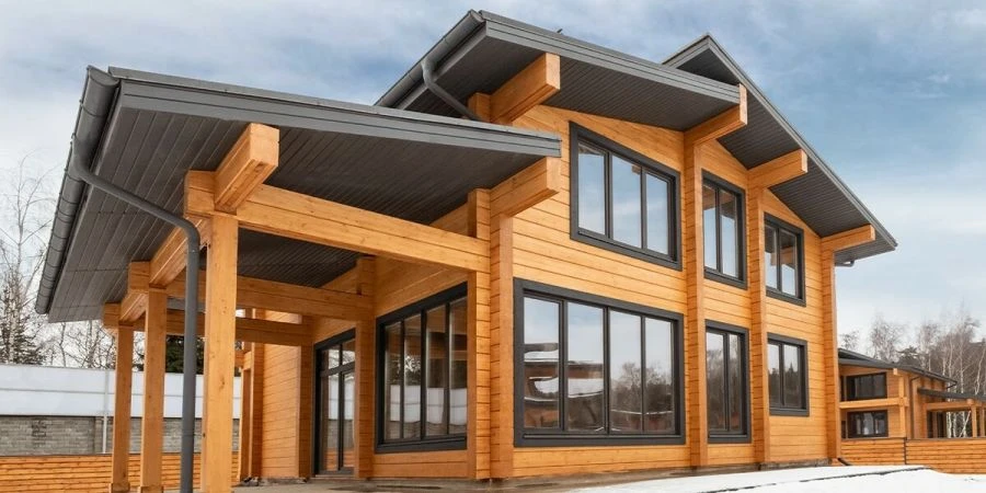Wooden Profiled Glued Beam House Kits for Low-Rise Construction