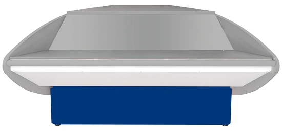 Non-Refrigerated Checkout Counter P2629 "Ilet UN" - Blue, External Corner