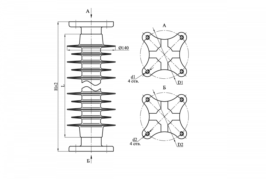 Insulator Support Rod with Protective Silicone Shell OCK 12.5-35-G04-3